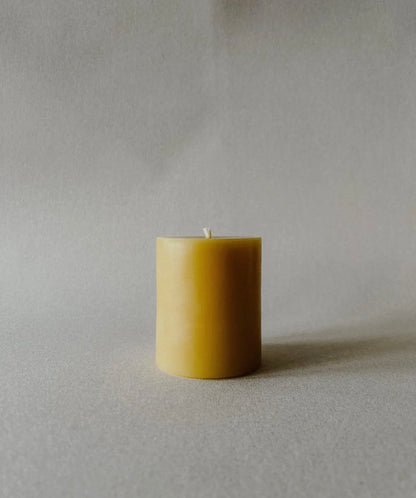100% Pure Beeswax 3"x 3.5" Pillar Candle by Busy Bees
