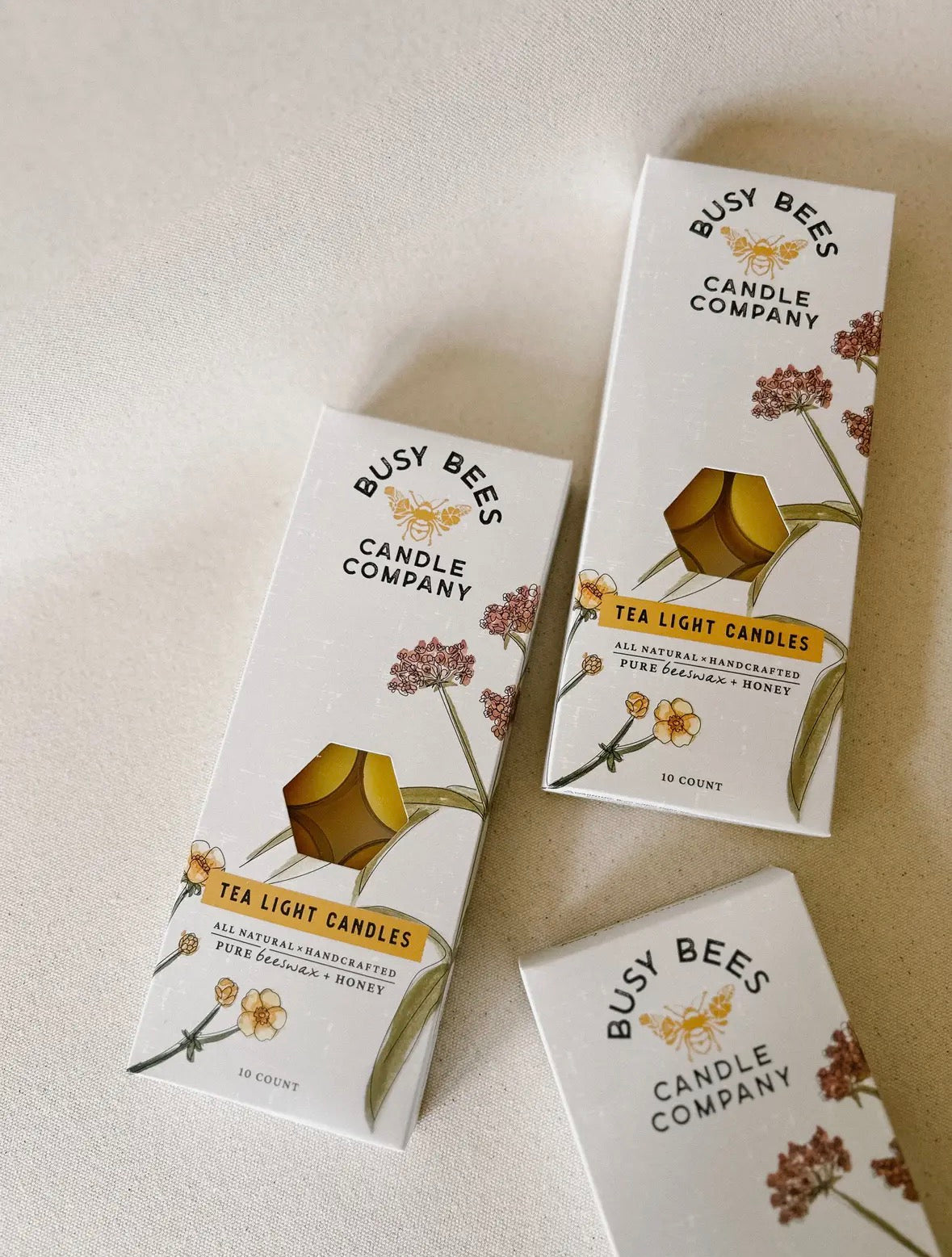 100% Pure Beeswax Tealight Candles by Busy Bees