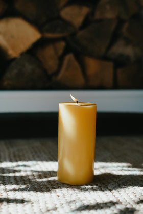 Pure 100% Beeswax 3" x 6" Pillar Candle by Busy Bees