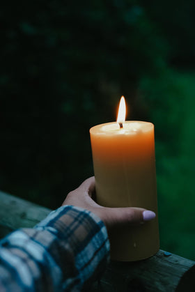 Pure 100% Beeswax 3" x 6" Pillar Candle by Busy Bees